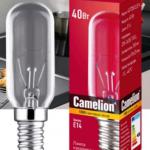 Лампа 40W E14, 220V, 350Im, накаливания для вытяжек T25 прозрачная 81x25 Camelion 637893