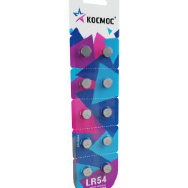 Батарейка алкалиновая АG10, LR54, BL10 КОСМОС 481377