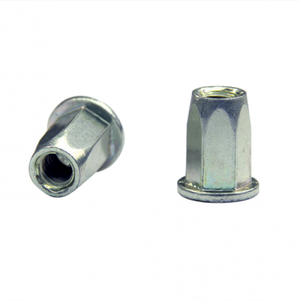 Заклепка резьбовая шестигранная с плоским бортом